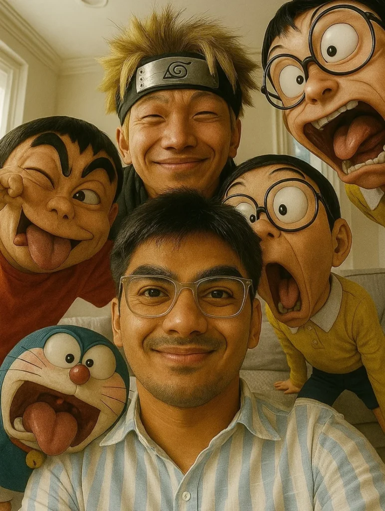 ultra-fisheye-selfie-with-anime-characters