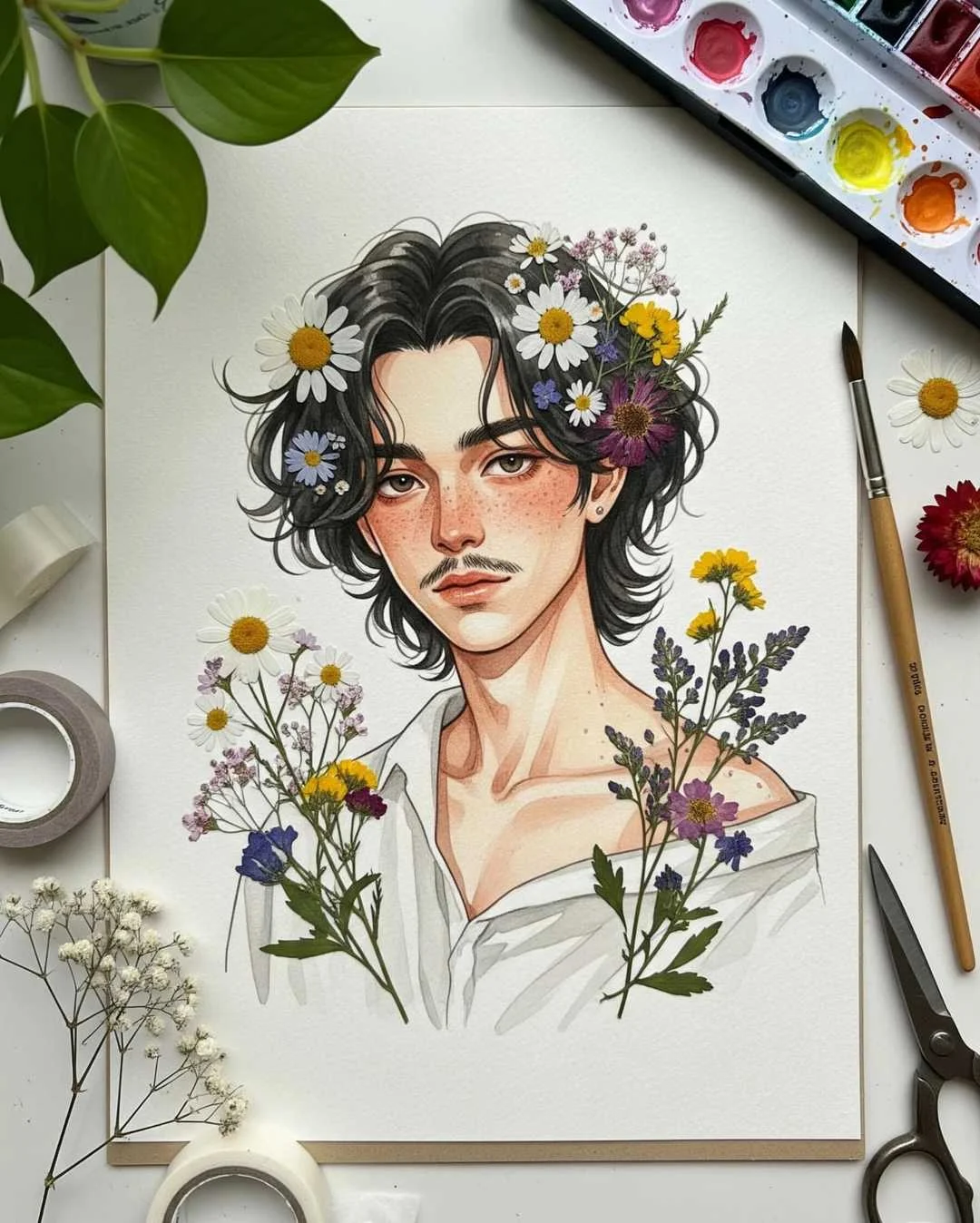 watercolor-illustration-with-dried-flowers
